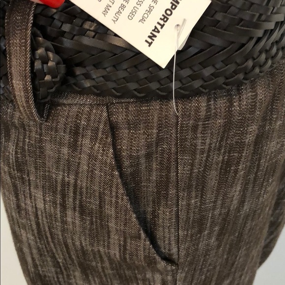 NWT Larry Levine 8P chocolate gray cropped pants - Picture 3 of 8